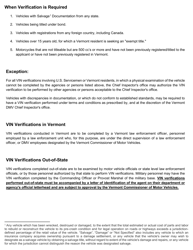 Form VT-010 Verification of Vin or Hin - Vermont, Page 2
