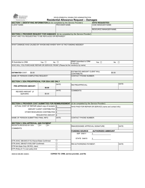 DSHS Form 06-125B  Printable Pdf