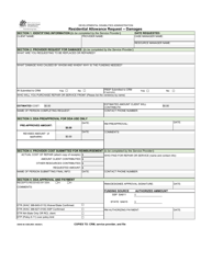 DSHS Form 06-125B Residential Allowance Request/Damages - Washington