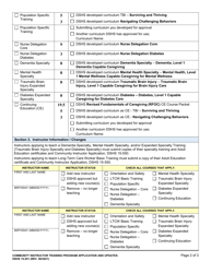 DSHS Form 15-551 Community Instructor Training Program Application and Updates - Washington, Page 2
