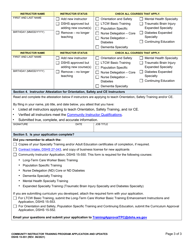DSHS Form 15-551 Community Instructor Training Program Application and Updates - Washington, Page 3