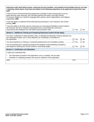 DSHS Form 15-554 Facility Instructor Application - Washington, Page 2