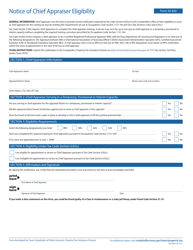 Document preview: Form 50-820 Notice of Chief Appraiser Eligibility - Texas