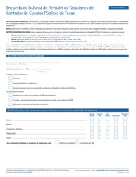 Formulario 50-823-S Encuesta De La Junta De Revision De Tasaciones - Texas (Spanish)