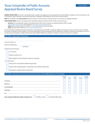 Form 50-823 Appraisal Review Board Survey - Texas