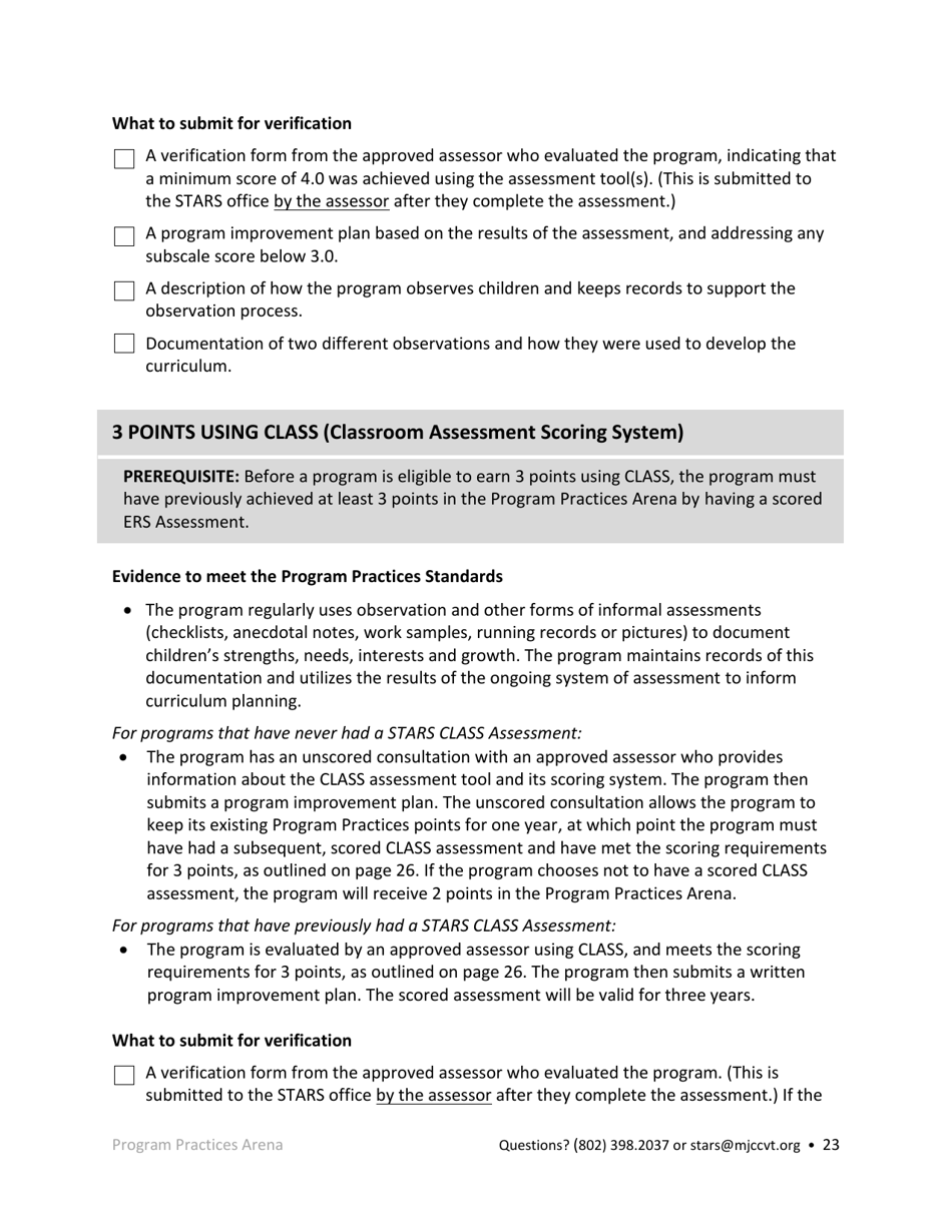 Public School Operated Pre-k Programs Stars Application - Vermont, Page 23