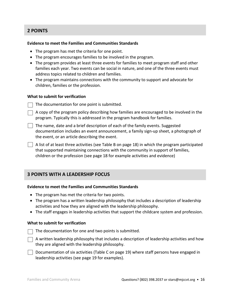 Afterschool Licensed Programs Stars Application - Vermont, Page 16