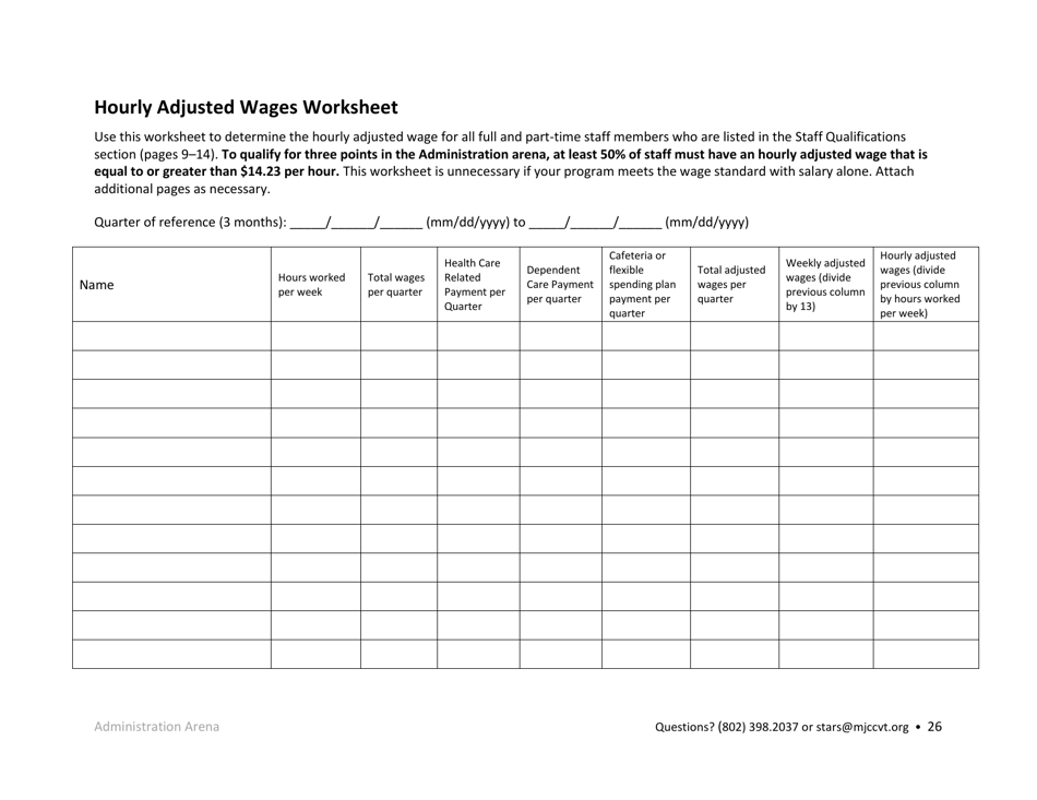 Afterschool Licensed Programs Stars Application - Vermont, Page 26
