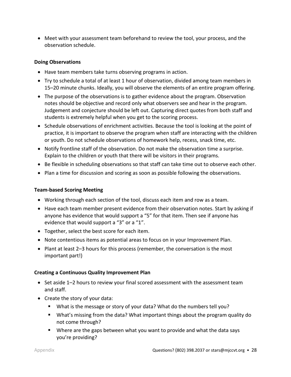 Afterschool Licensed Programs Stars Application - Vermont, Page 28