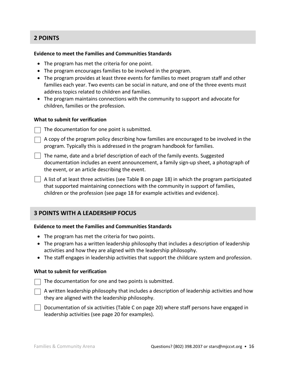 Early Childhood Licensed Programs Stars Application - Vermont, Page 16