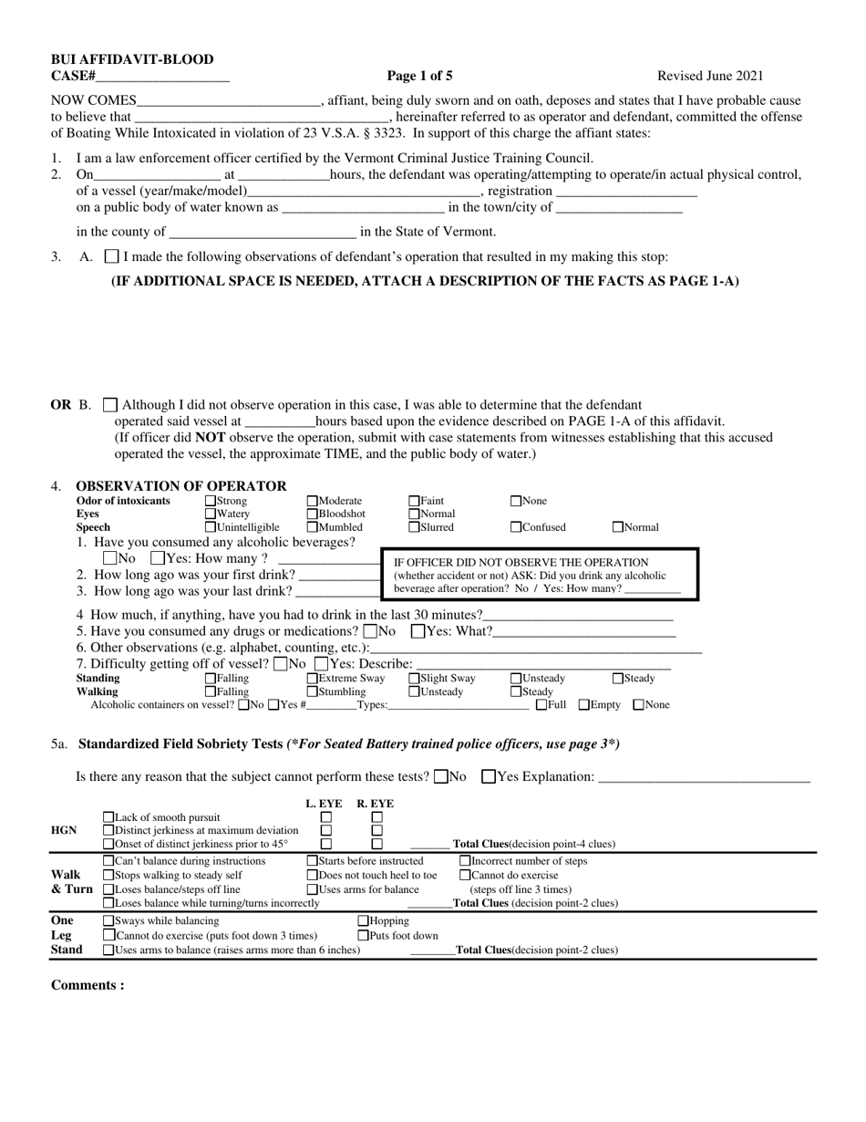 Vermont Bui Affidavit - Blood - Fill Out, Sign Online and Download PDF ...