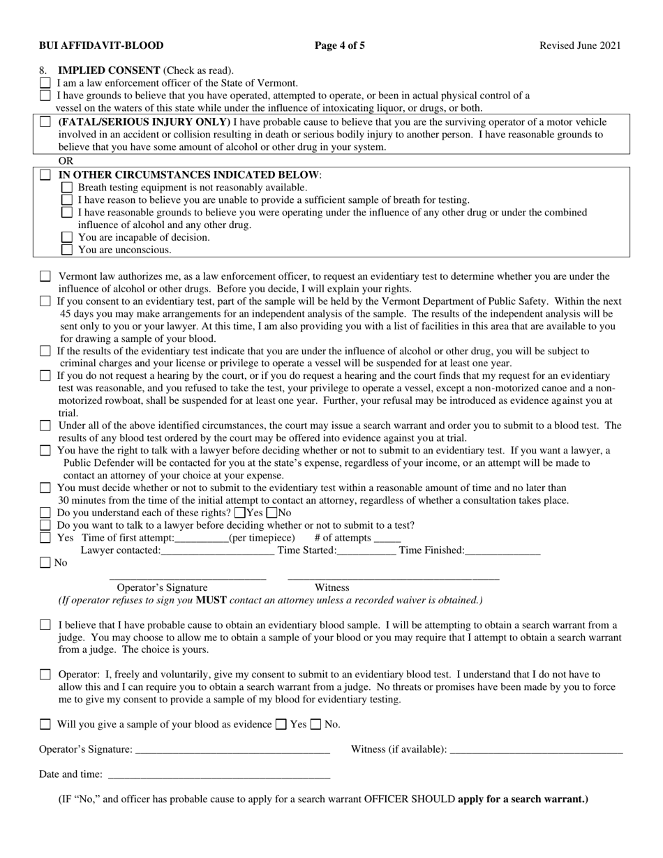 Bui Affidavit - Blood - Vermont, Page 4