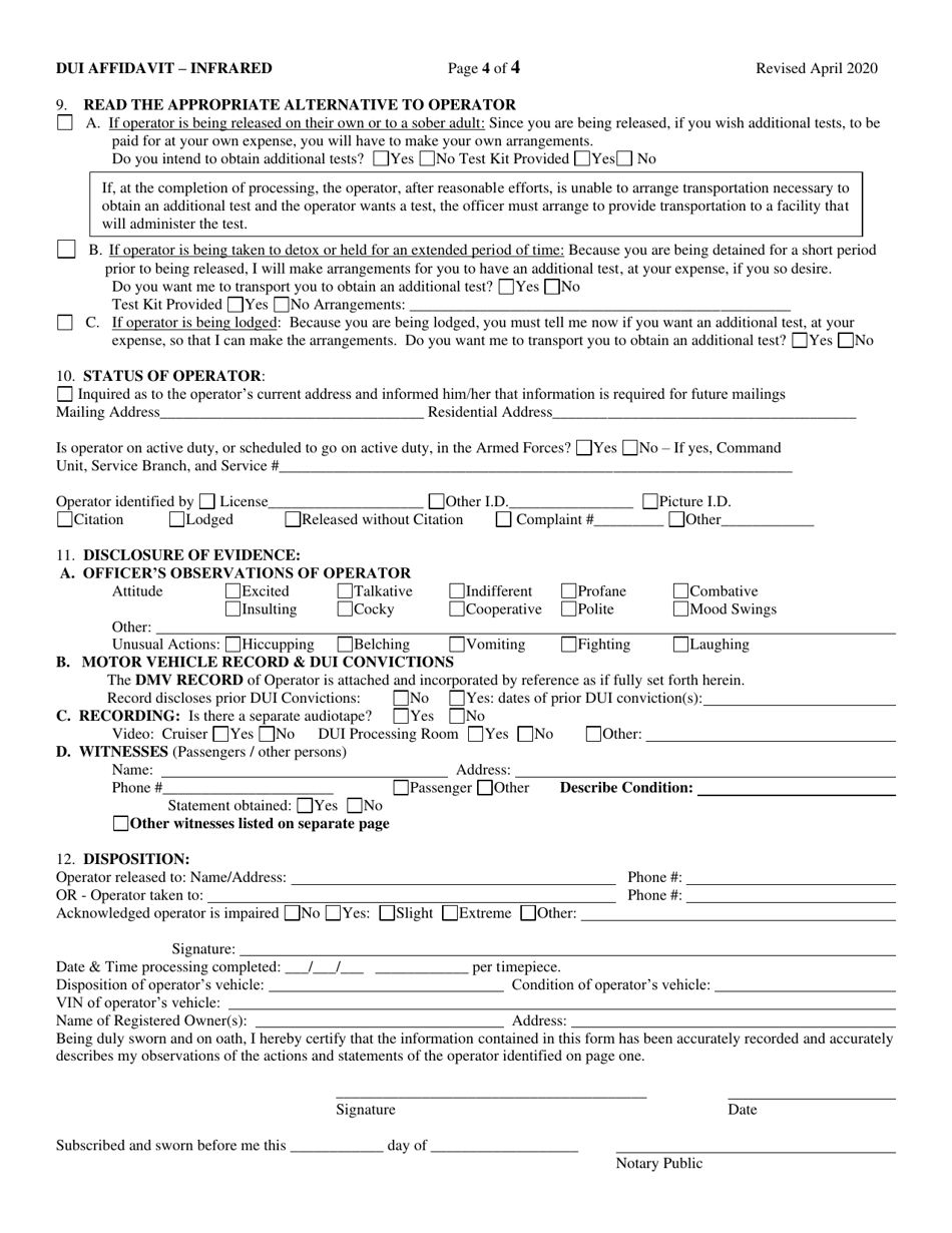 Dui Affidavit - Infrared - Vermont, Page 4