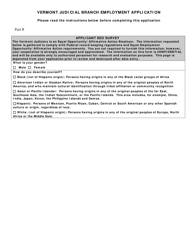 Document preview: Part B Vermont Judicial Branch Employment Application - Vermont