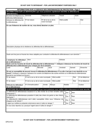 Form DPS132 Protection Order Service Information - Vermont (French), Page 2