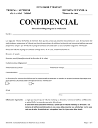 Document preview: Formulario 400-00156 Direccion Del Litigante Para La Notificacion - Vermont (Spanish)