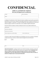 Document preview: Formulario 100-00249 Direccion Del Litigante Para La Notificacion - Vermont (Spanish)