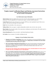 Instructions for Forfeited Asset Sharing Program (Fasp) Annual Certification Report and Sharing Agreement - Virginia