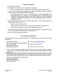 Form F493-02FH-COMP Fair Housing Discrimination Complaint Form - Virginia, Page 2
