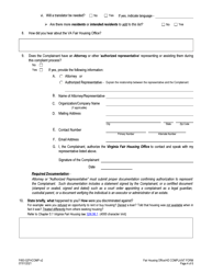 Form F493-02FH-COMP Fair Housing Discrimination Complaint Form - Virginia, Page 4