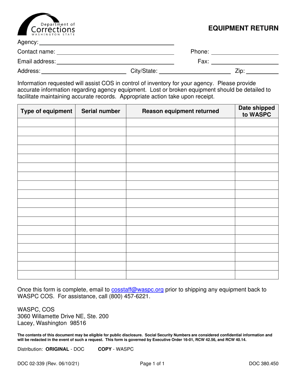 Form DOC02339 Fill Out, Sign Online and Download Printable PDF, Washington Templateroller