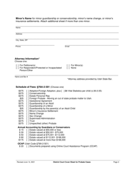 Utah District Court Cover Sheet for Probate Cases - Utah (English/Spanish), Page 2