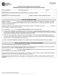 Document preview: Formulario 1069-S Retirada De La Oferta Del Programa De Texas Para Vivir En Casa - Texas (Spanish)