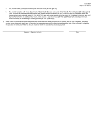 Form 2027 Home Delivered Meals (Hdm) Waiver - Texas, Page 2