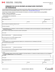 Forme IMM0109 Demande En Vue De Devenir Un Signataire D&#039;entente De Parrainage - Canada (French)