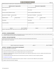 Form PPTC658 Confirmation of Eligibility for Gratis Replacement of a Valid Passport or Travel Document - Reflection of Reclaimed Indigenous Name - Child - Under 16 Years of Age - Canada, Page 2