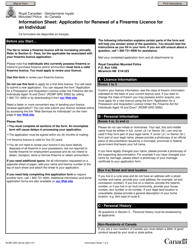 Form RCMP GRC5614 Application for Renewal of a Firearms Licence for an Individual - Canada