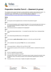 Form 9 Preparation Checklist- Easement (In Gross) - Queensland, Australia