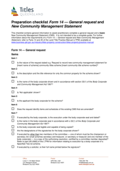 Form 14 Preparation Checklist - General Request and New Community Management Statement - Queensland, Australia