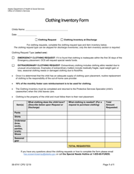 Document preview: Form 06-9741 Clothing Inventory Form - Alaska