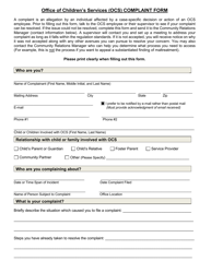 Form 06-9538 Office of Children&#039;s Services (Ocs) Complaint Form - Alaska, Page 2