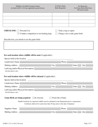 Form 2714-A Game Bird License Application - Arizona, Page 2