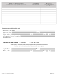 Form 2713-A Private Game Farm License Application - Arizona, Page 2