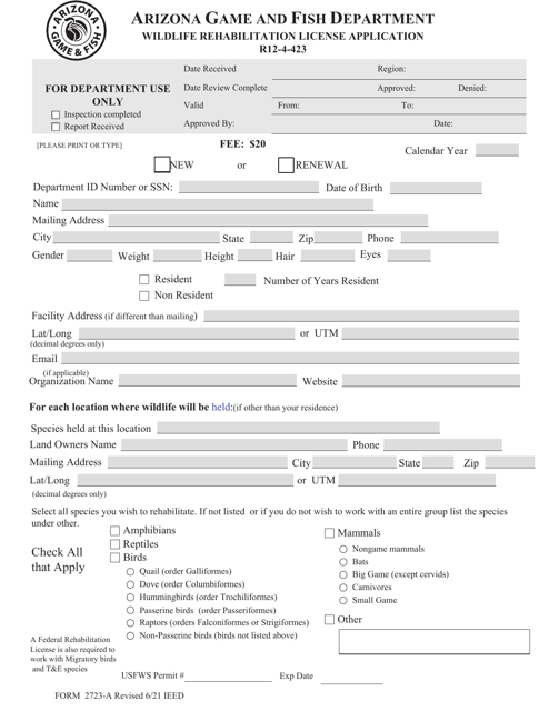 Form 2723-A  Printable Pdf