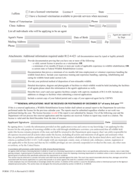 Form 2723-A Wildlife Rehabilitation License Application - Arizona, Page 2