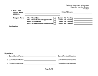 School Site Substitution Form - California, Page 4