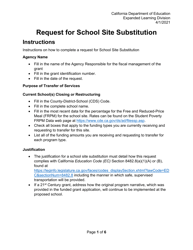 &quot;School Site Substitution Form&quot; - California