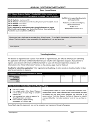 Form DL-100 Application for a Renewal or Duplicate License for Alabama Drivers Temporarily out of State - Alabama, Page 2