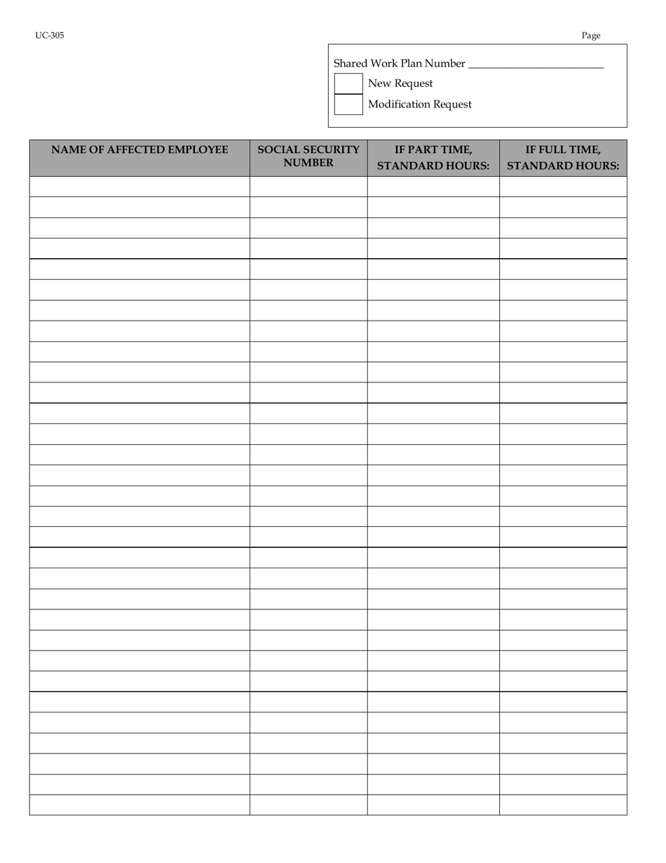 Form UC-305 Application for Shared Work - Connecticut, Page 10