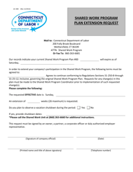 Form UC-308 Shared Work Program Plan Extension Request - Connecticut