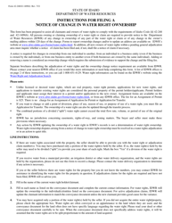 Form 42-248/42-1409(6) Notice of Change in Water Right Ownership - Idaho, Page 2