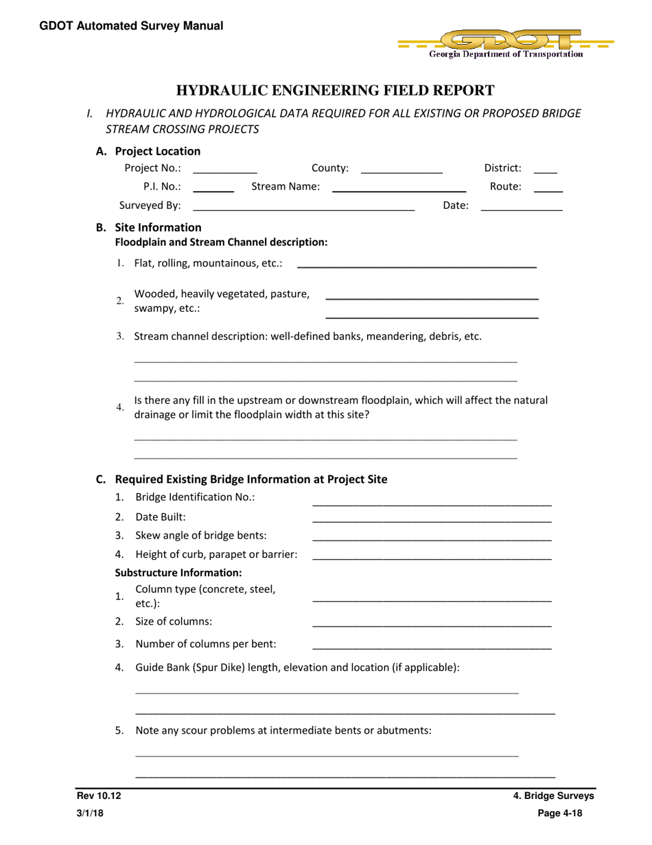 (United States) Hydraulic Engineering Field Report Fill Out, Sign Online and Download