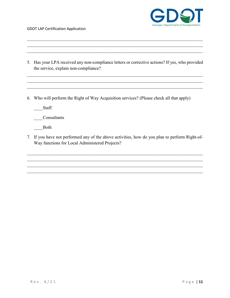 Local Administered Projects Certification Application - Georgia (United States), Page 17