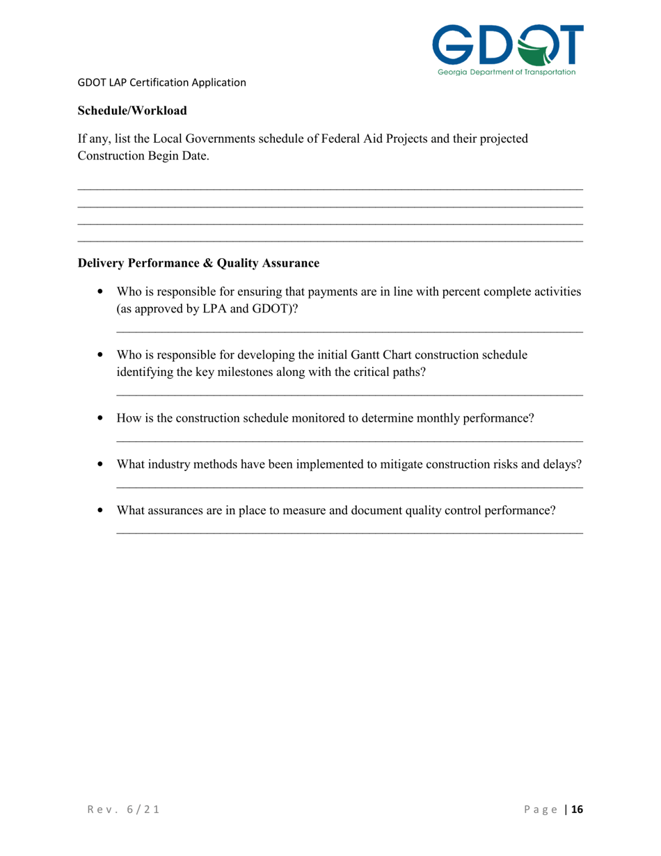Local Administered Projects Certification Application - Georgia (United States), Page 22