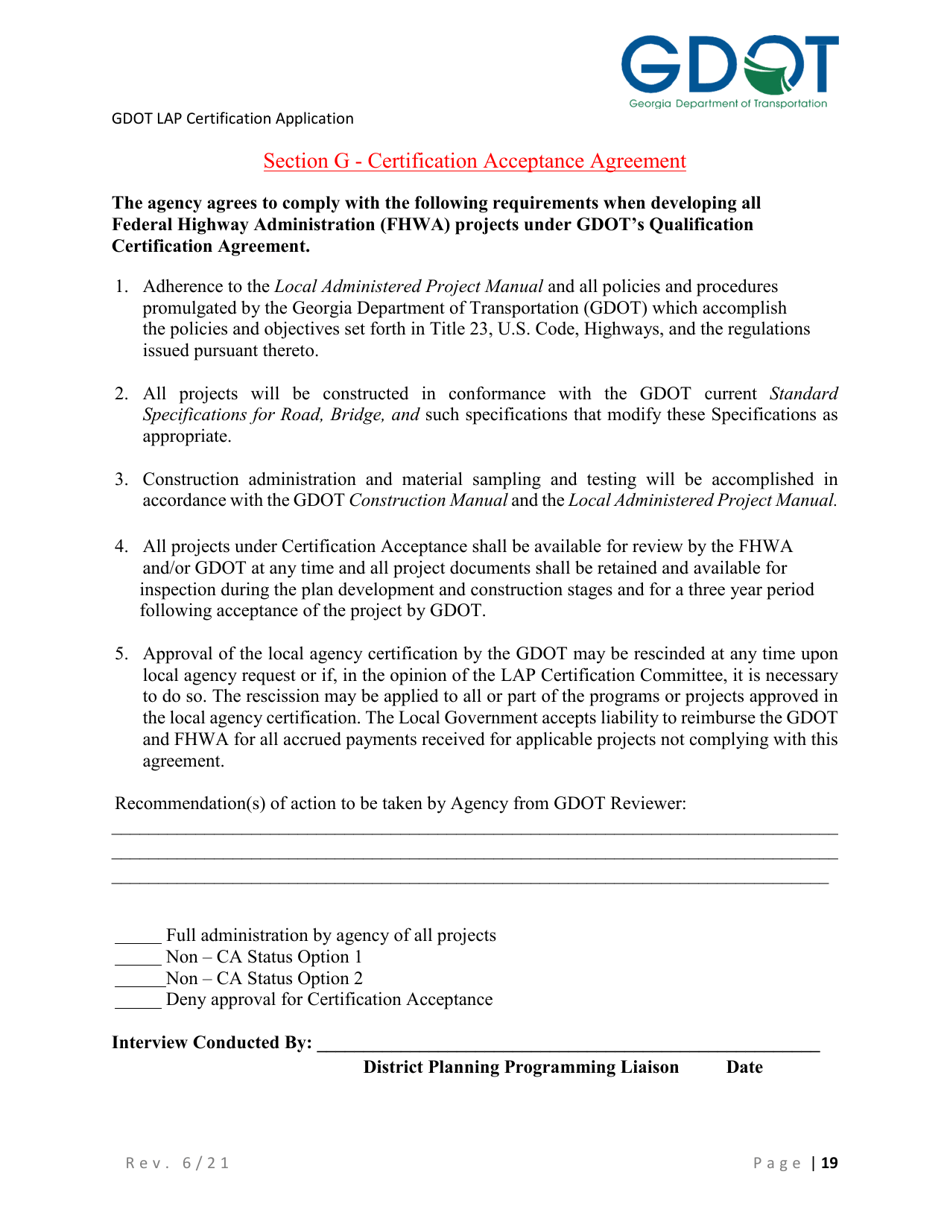 Local Administered Projects Certification Application - Georgia (United States), Page 25