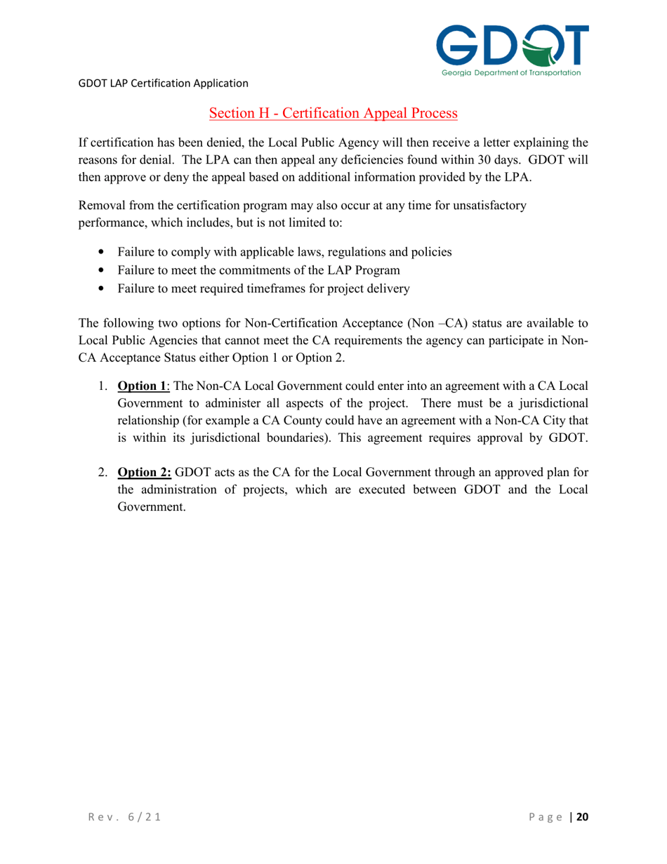 Local Administered Projects Certification Application - Georgia (United States), Page 26